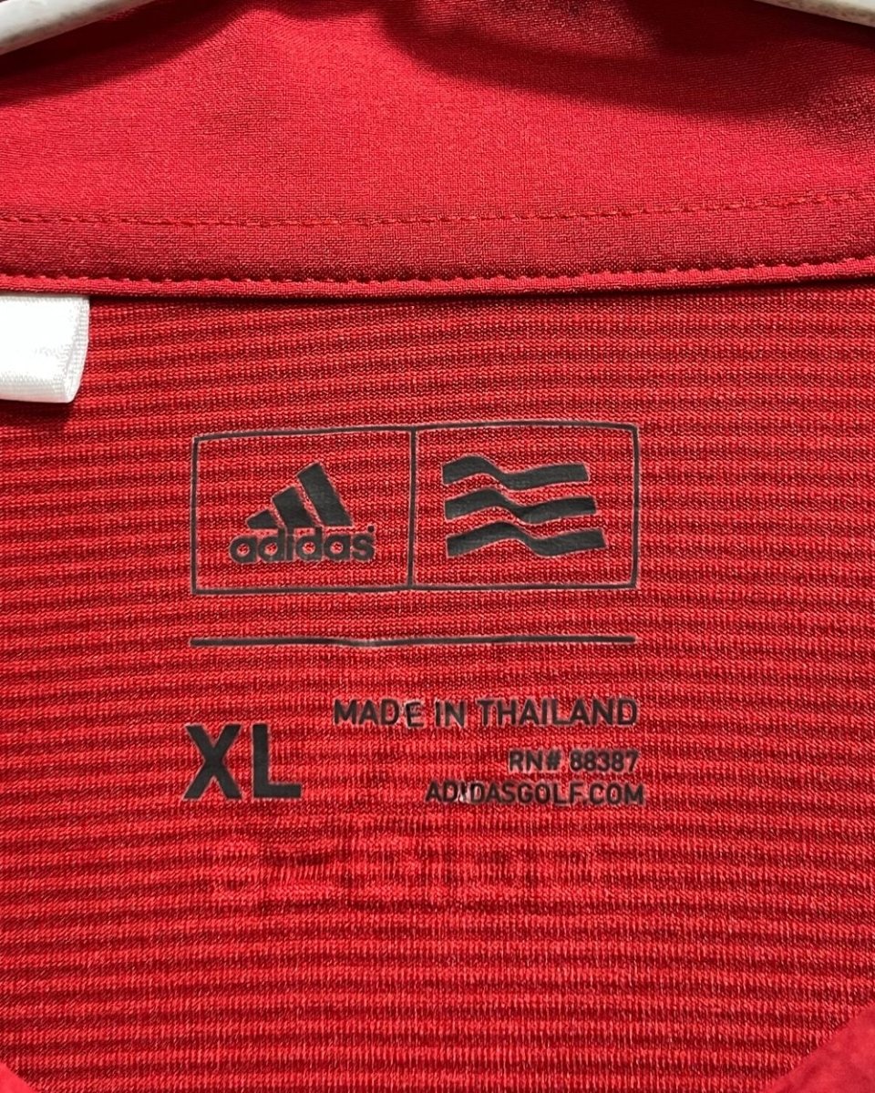 Adidas Red Polyester Sport Polo T Shirt For Men X Large - Preloved Labels