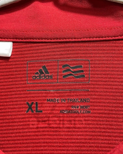 Adidas Red Polyester Sport Polo T Shirt For Men X Large - Preloved Labels