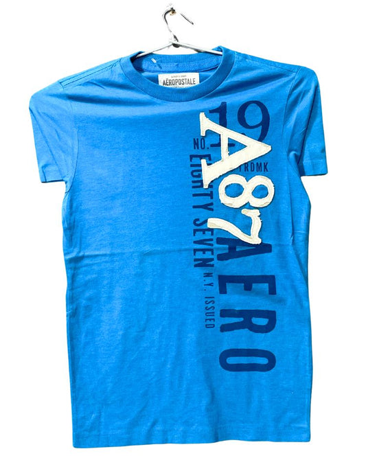 Aeropostale Blue Cotton T Shirt For Men XS - Preloved Labels