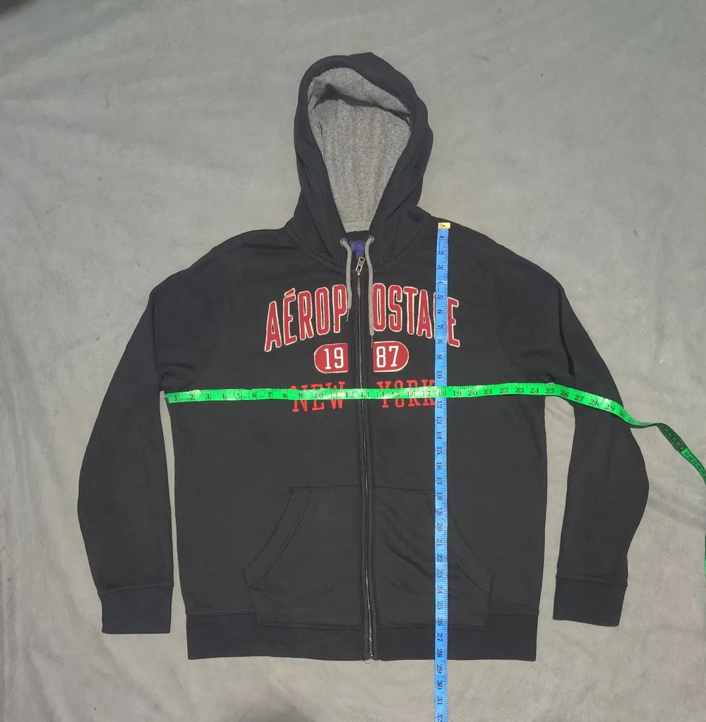 Aeropostale Men Cotton Fleece Black Zipper XL – Preloved Labels (view 4)