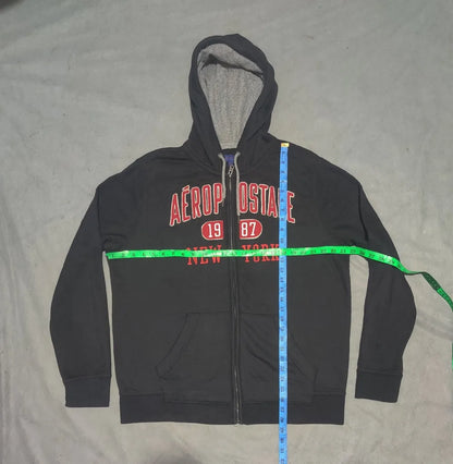 Aeropostale Men Cotton Fleece Black Zipper XL – Preloved Labels (view 4)