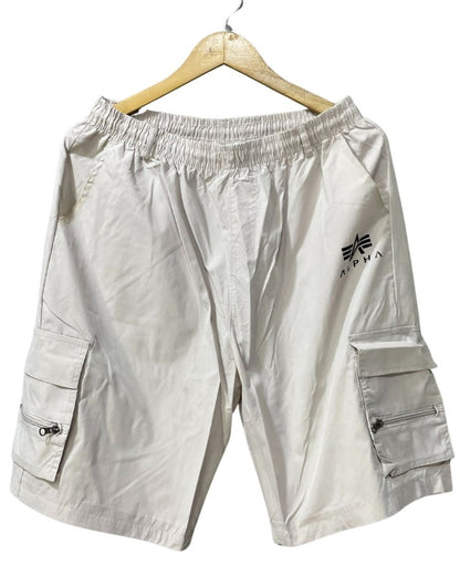 Alpha Cream Cotton Short For Men L - Preloved Labels