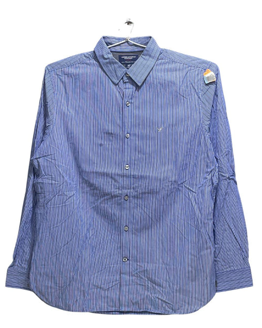 American Eagle Blue Cotton Shirt For Men L - Preloved Labels