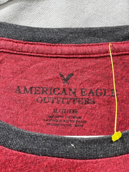 American Eagle Maroon Cotton T Shirt For Men L - Preloved Labels