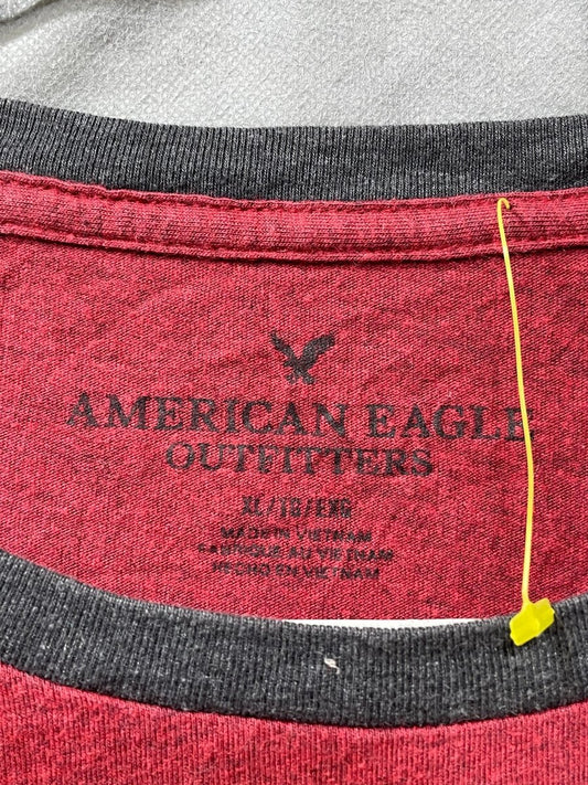 American Eagle Maroon Cotton T Shirt For Men L - Preloved Labels