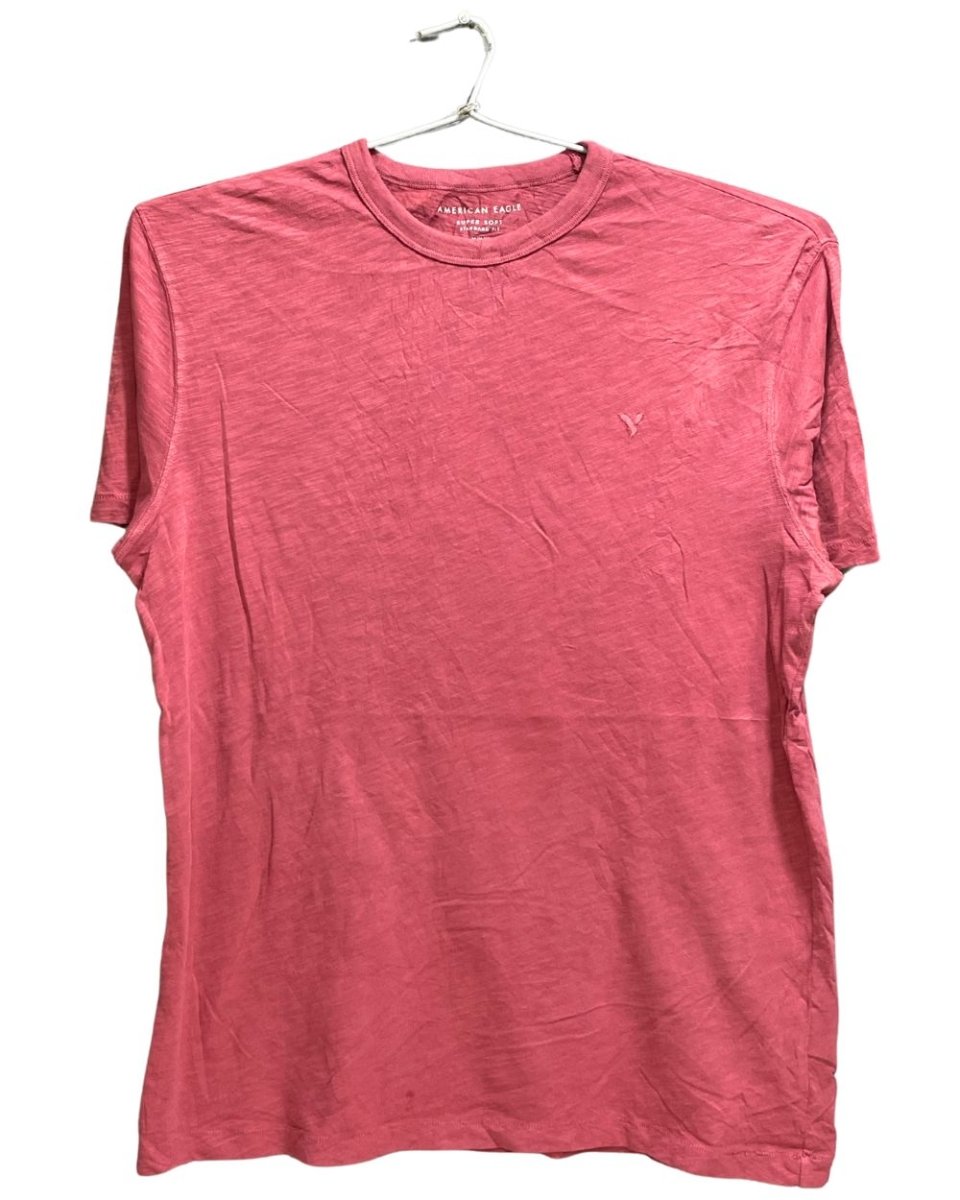 American Eagle Maroon Cotton T Shirt For Men M - Preloved Labels
