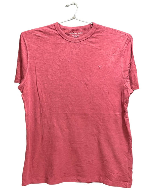 American Eagle Maroon Cotton T Shirt For Men M - Preloved Labels