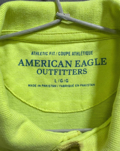 American Eagle Yellow Cotton Jersey Polo T Shirt For Men L - Preloved Labels
