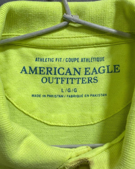 American Eagle Yellow Cotton Jersey Polo T Shirt For Men L - Preloved Labels