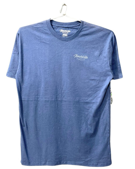 American Pride Blue Cotton T Shirt For Men M - Preloved Labels