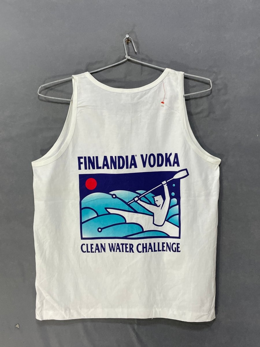 Anvil White Cotton Vest T Shirt For Men L - Preloved Labels