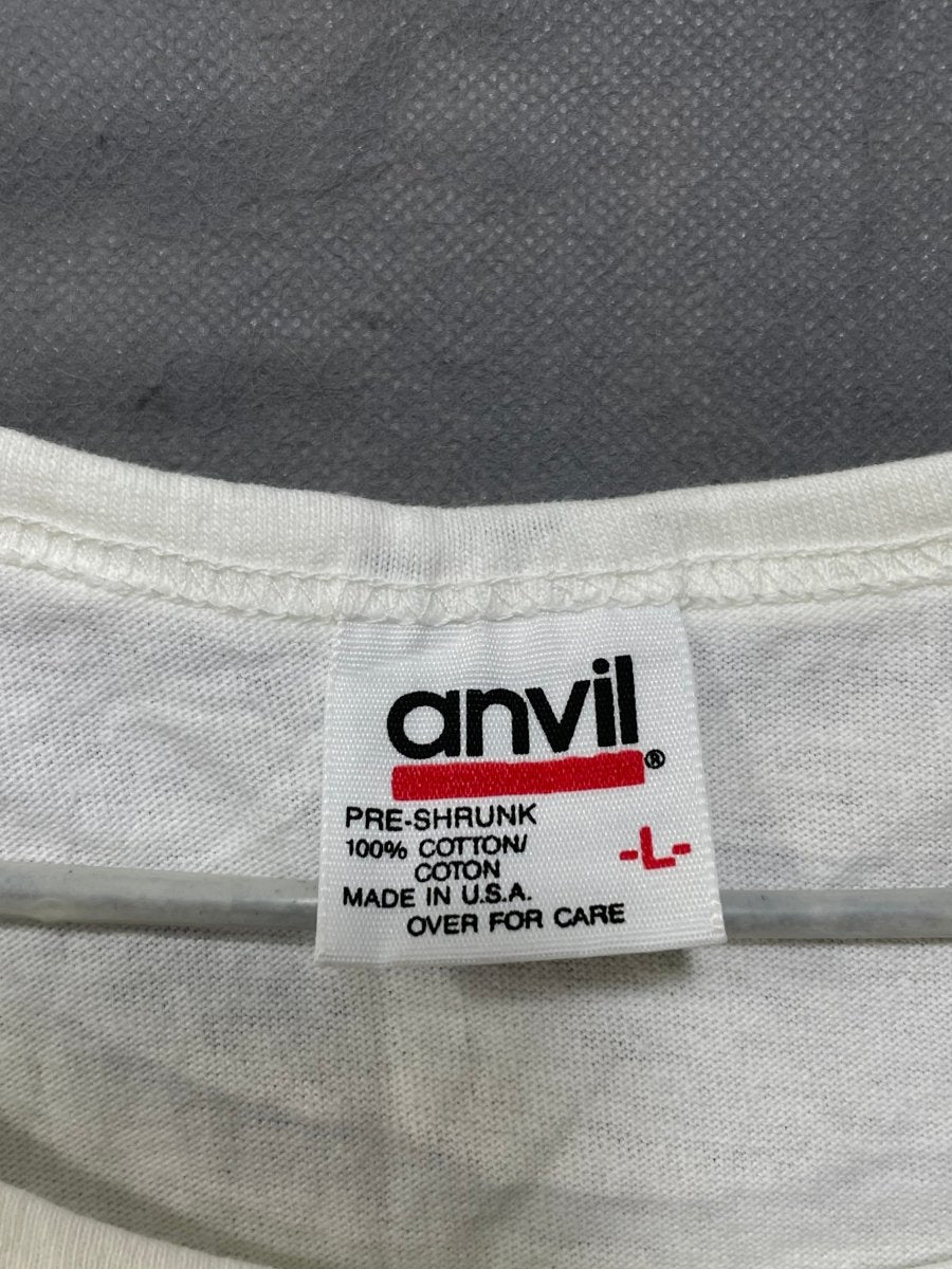 Anvil White Cotton Vest T Shirt For Men L - Preloved Labels