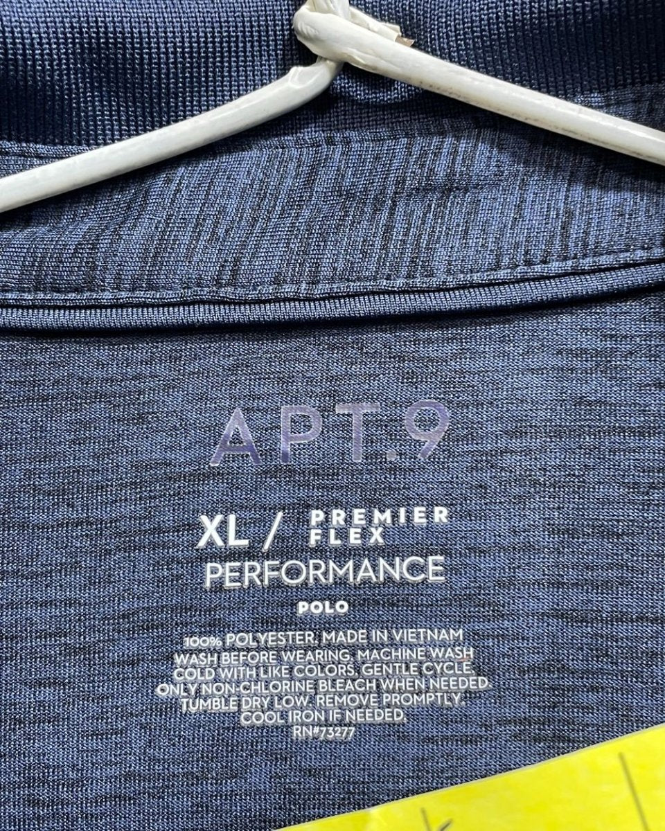 APT.9 Blue Polyester Sport Polo T Shirt For Men X Large - Preloved Labels
