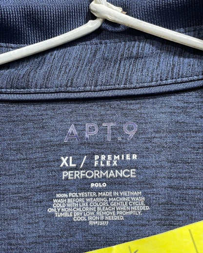 APT.9 Blue Polyester Sport Polo T Shirt For Men X Large - Preloved Labels