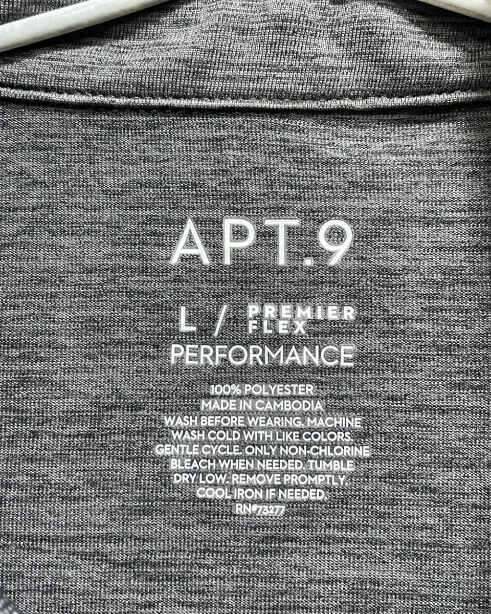 APT.9 Grey Polyester Sport Polo T Shirt For Men Small - Preloved Labels
