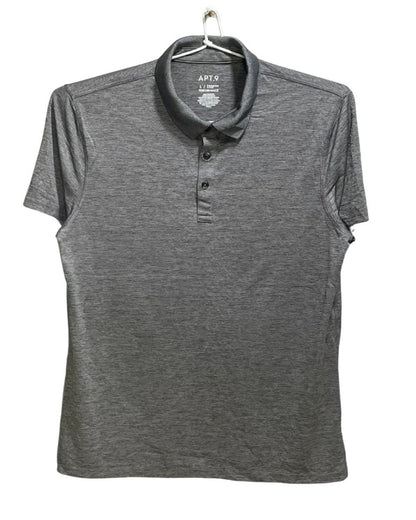 APT.9 Grey Polyester Sport Polo T Shirt For Men Small - Preloved Labels