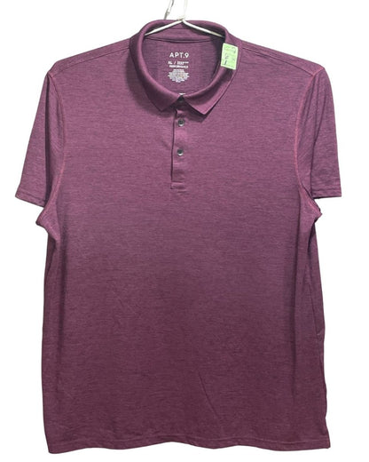 APT.9 Maroon Polyester Sport Polo T Shirt For Men X Large - Preloved Labels