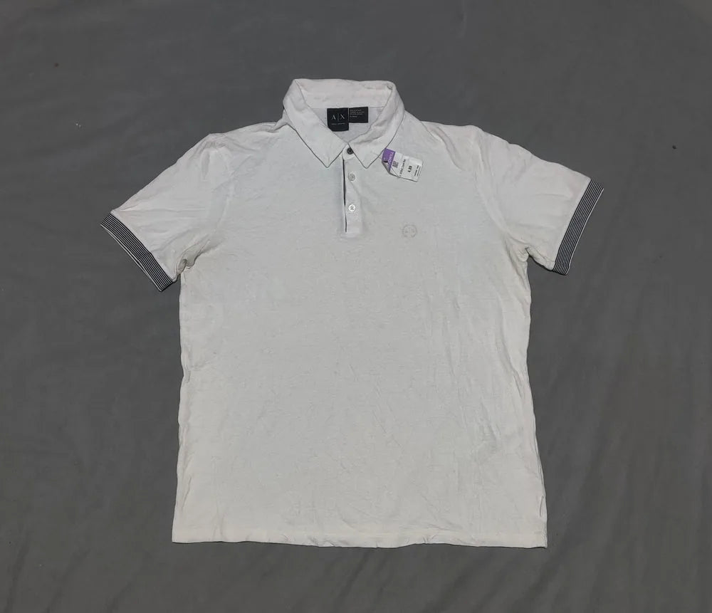 Armani Exchange Men White Cotton Polo T Shirt XL – Preloved Labels (view 2)