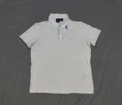 Armani Exchange Men White Cotton Polo T Shirt XL – Preloved Labels (view 2)
