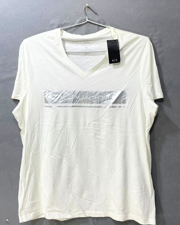 Armani Exchange White Cotton T Shirt For Men XL - Preloved Labels