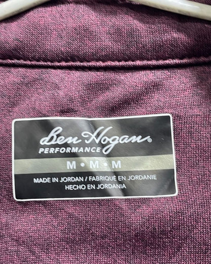 Ben Hogan Maroon Polyester Sport Polo T Shirt For Men Medium - Preloved Labels