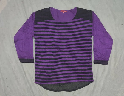 Brooks Women Purple Striped Sweatshirt M – Preloved Labels (view 3)