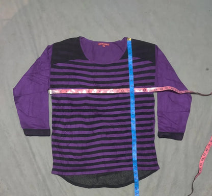 Brooks Women Purple Striped Sweatshirt M – Preloved Labels (view 4)
