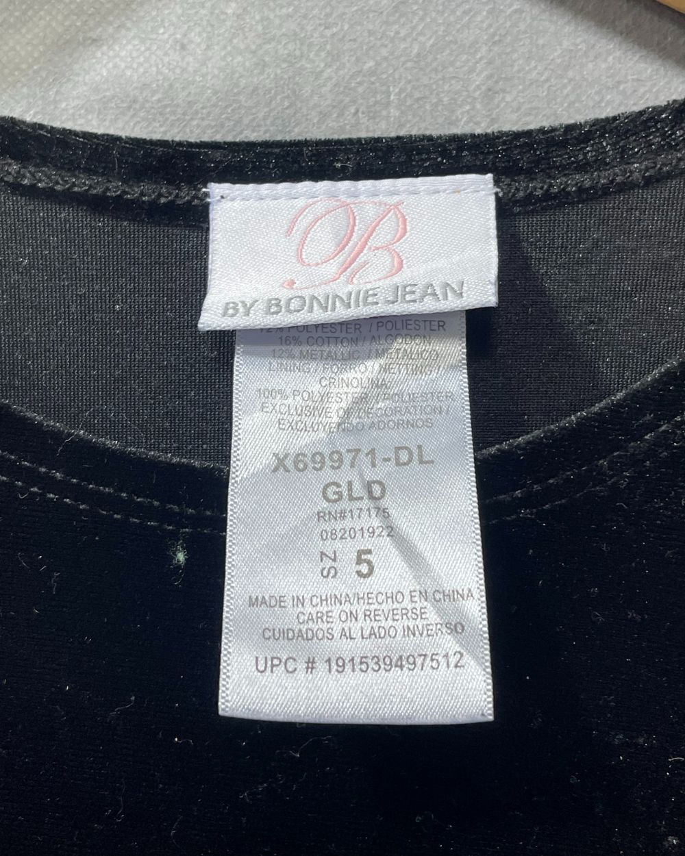 By Bonnie Jean Black Polyester Net For Girls Frock 5 Years - Preloved Labels