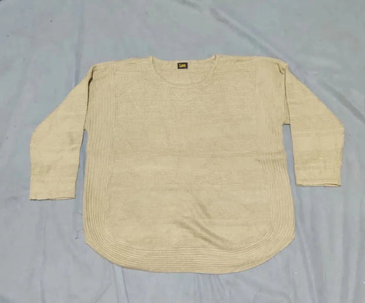 Lee Women Cotton Fleece Cream Sweater  L – Preloved Labels (view 2)