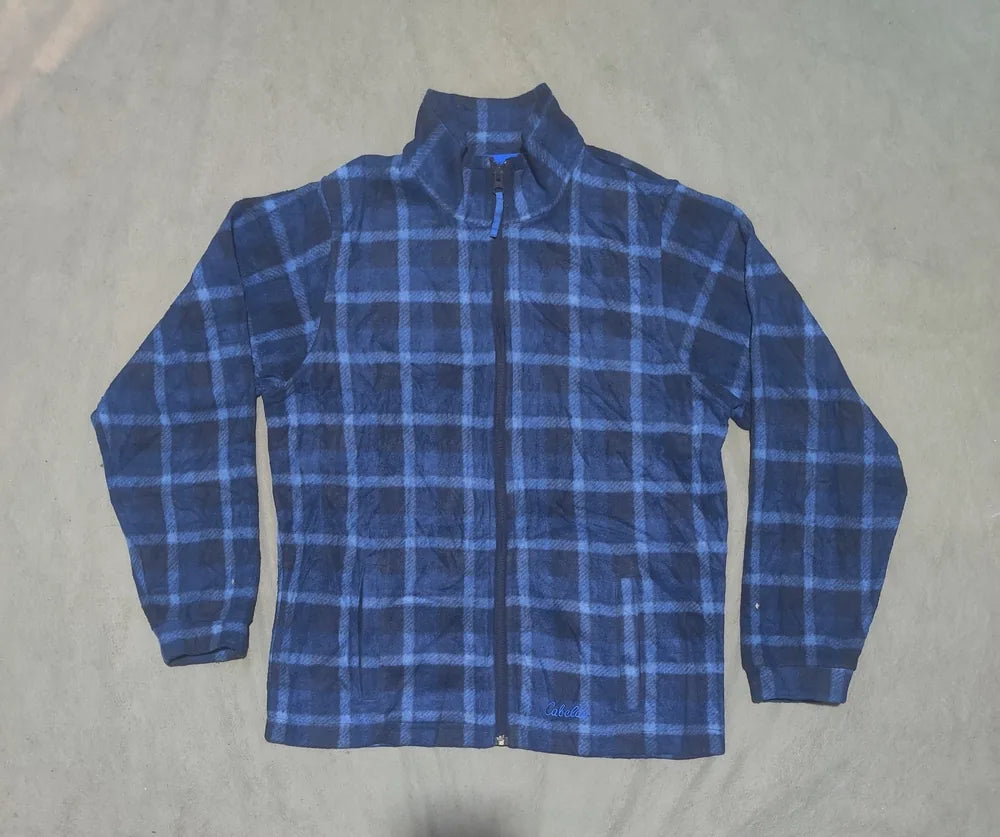 Cabela's Women Blue Checkered Zipper L – Preloved Labels (view 3)