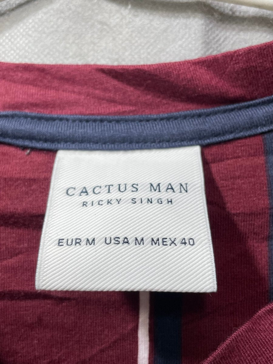 Cactus Man Maroon Cotton T Shirt For Men M - Preloved Labels