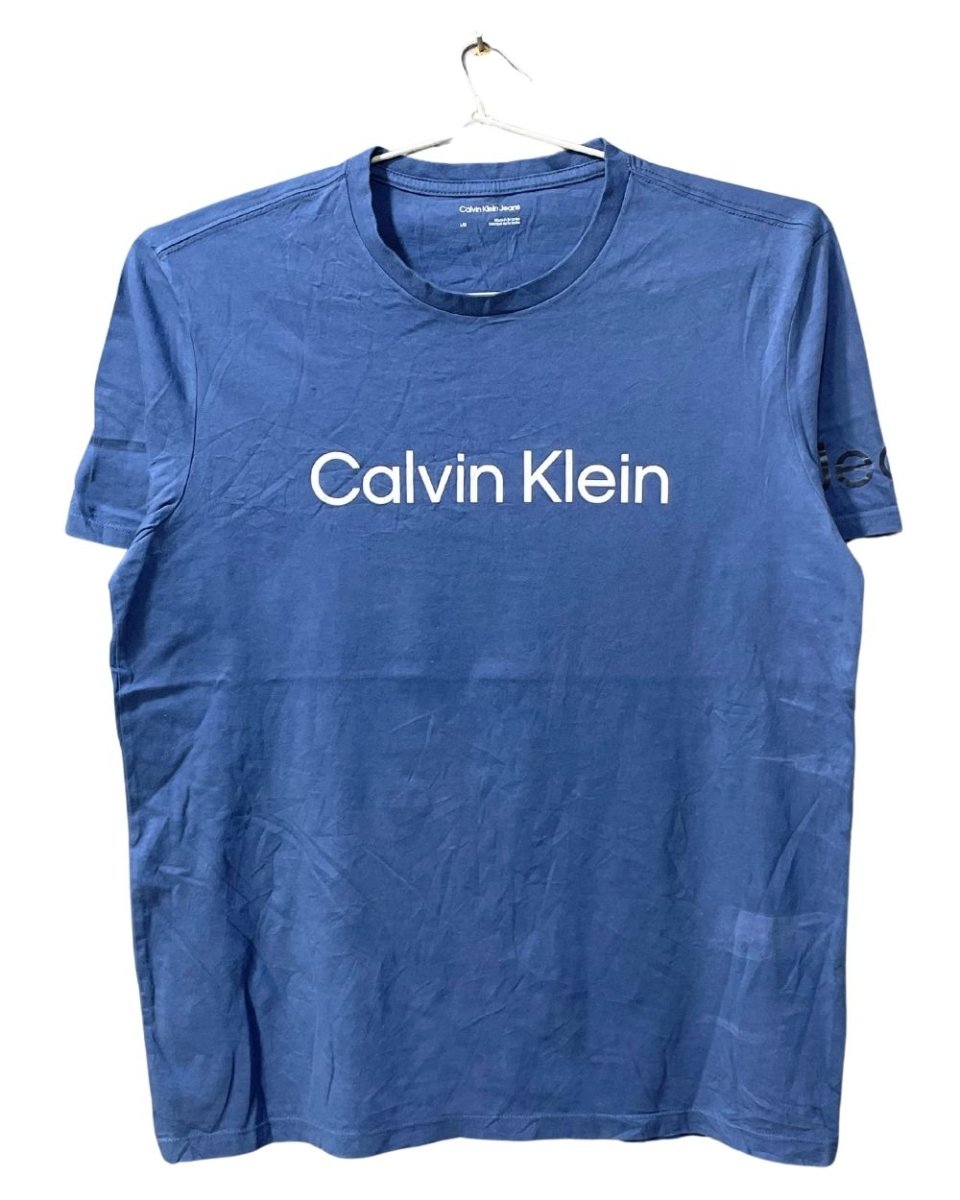 Calvin Klein Blue Cotton T Shirt For Men L - Preloved Labels