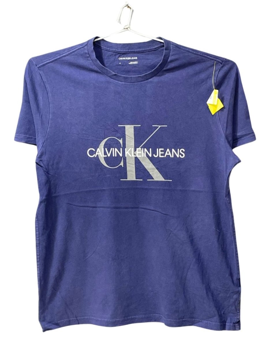 Calvin Klein Blue Cotton T Shirt For Men M - Preloved Labels