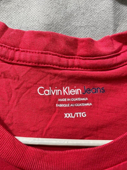 Calvin Klein Red Cotton T Shirt For Men XXL - Preloved Labels