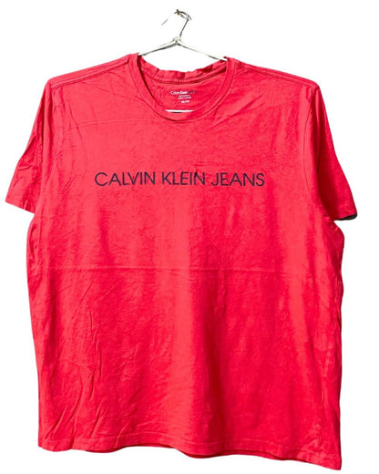 Calvin Klein Red Cotton T Shirt For Men XXL - Preloved Labels