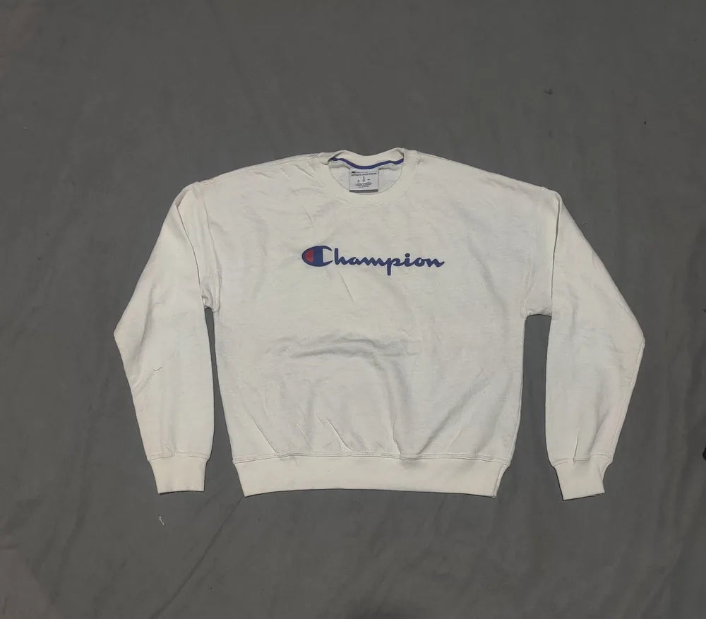 Champion Cotton Fleece White Sweatshirt S – Preloved Labels (view 2)