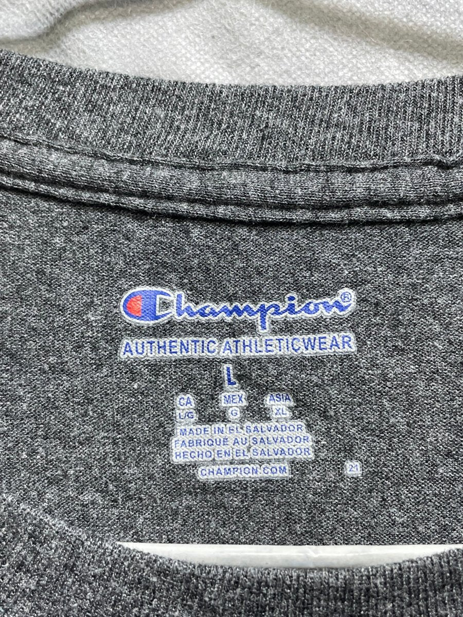 Champion Gray Cotton T Shirt For Men L - Preloved Labels