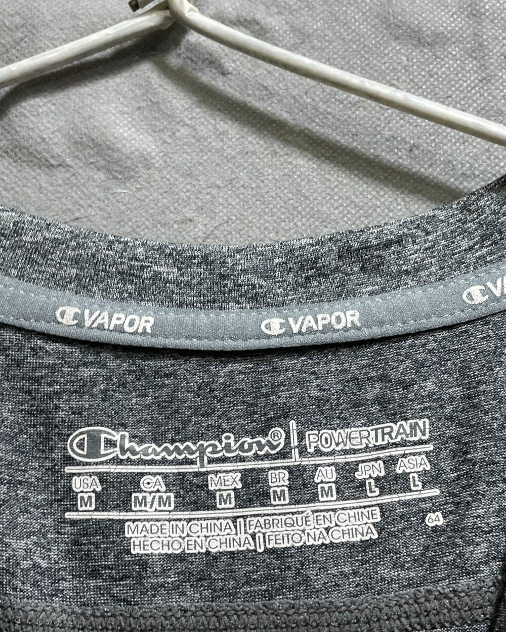 Champion Grey Polyester Jersey Sport For Women T Shirt Medium - Preloved Labels