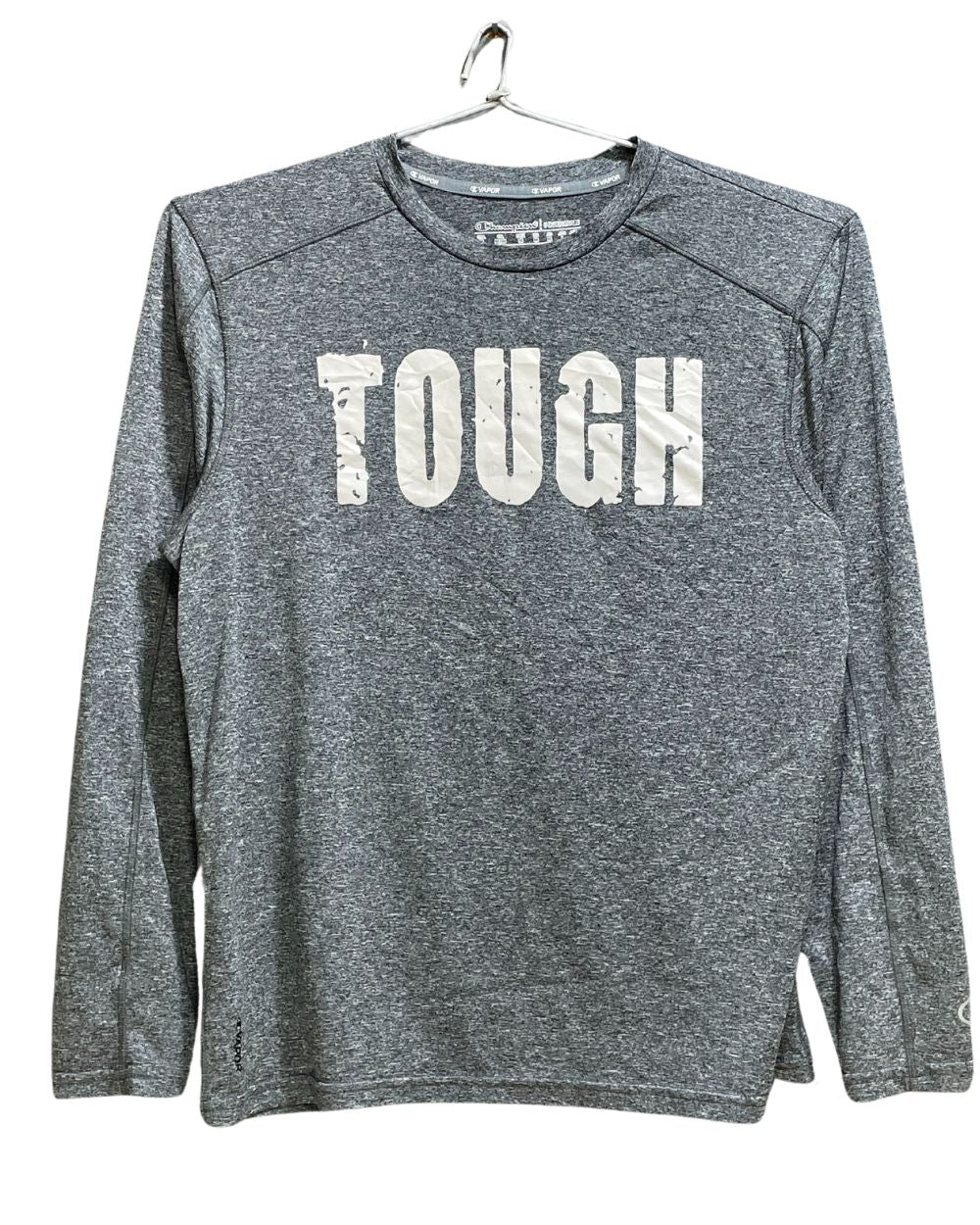 Champion Grey Polyester Jersey Sport For Women T Shirt Medium - Preloved Labels