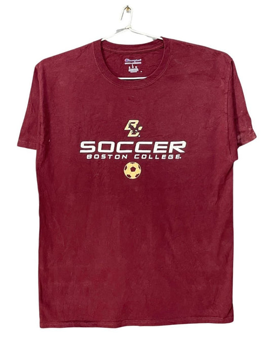 Champion Maroon Cotton T Shirt For Men L - Preloved Labels
