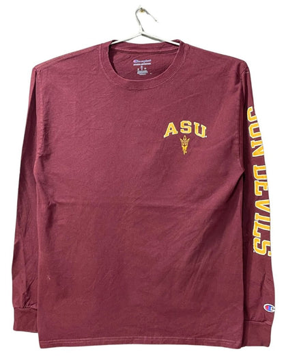 Champion Maroon Cotton T Shirt For Men M - Preloved Labels