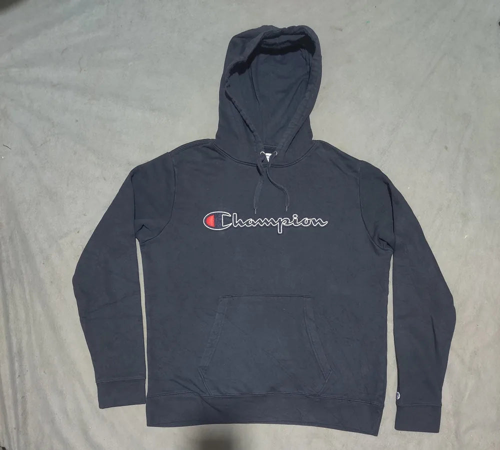 Champion Men Cotton Fleece Blue Hoodie L – Preloved Labels (view 2)