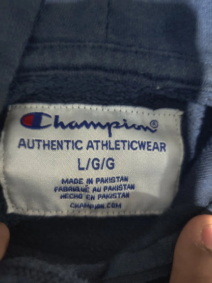 Champion Men Cotton Fleece Blue Hoodie L – Preloved Labels (view 3)
