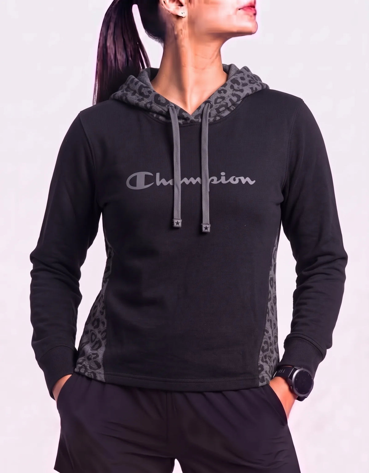 Champion Women Cotton Black Hoodie M – Preloved Labels