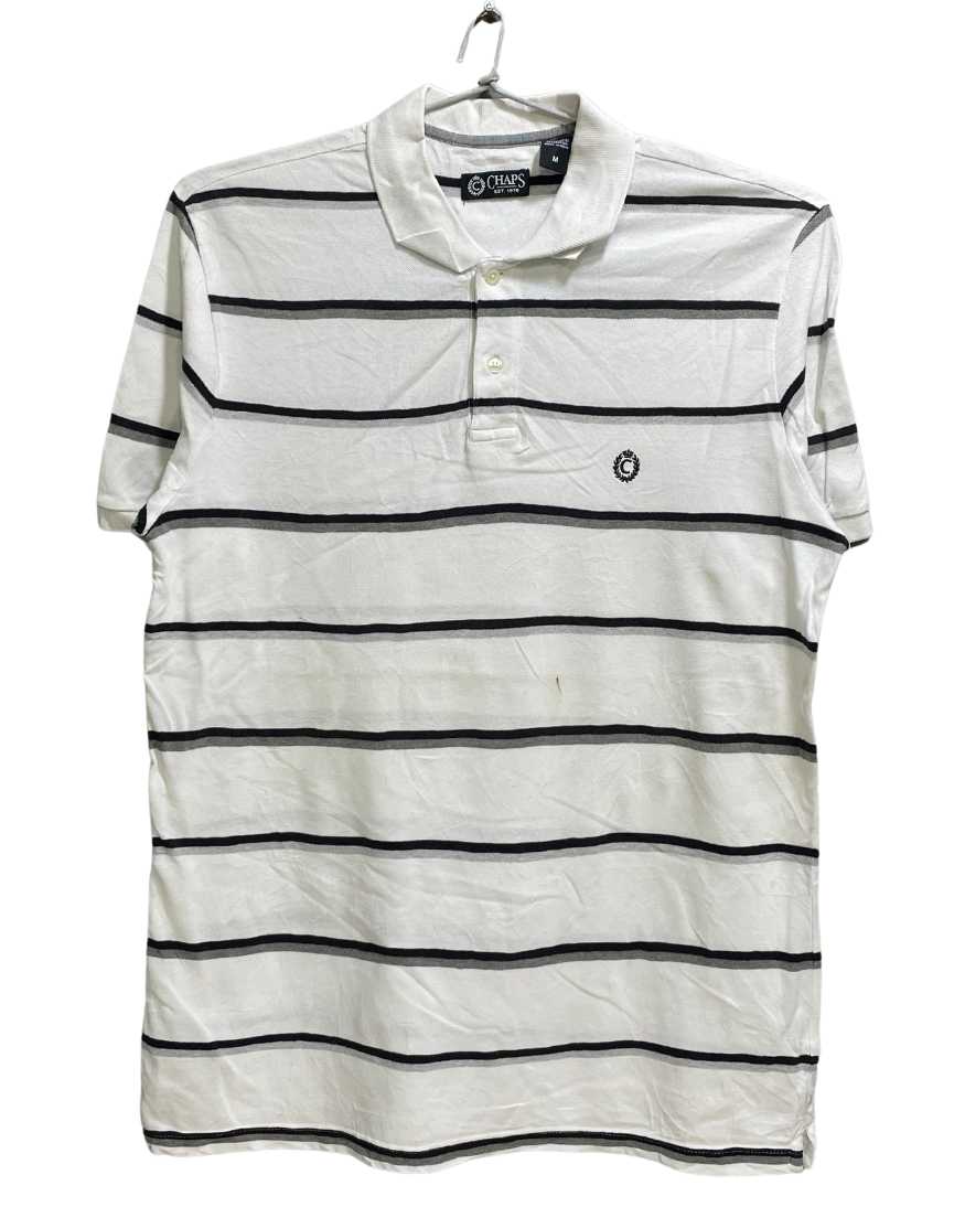 Chaps Black Cotton Polo T Shirt For Men Medium - Preloved Labels