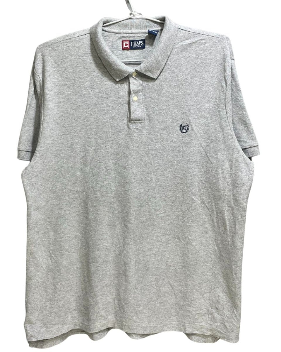Chaps Gray Cotton Jersey Polo T Shirt For Men M - Preloved Labels