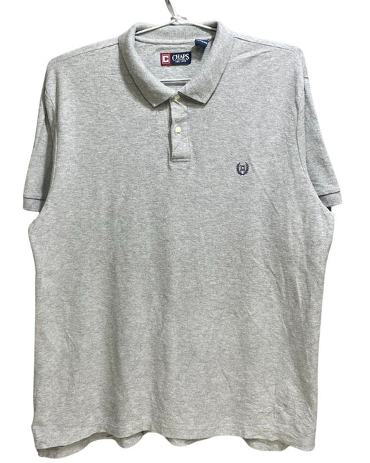 Chaps Gray Cotton Jersey Polo T Shirt For Men M - Preloved Labels