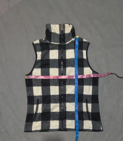 Chaps Women Black White Checkered Vest Zipper M – Preloved Labels (view 4)