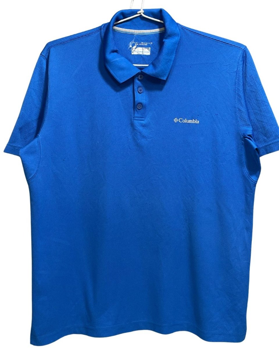 Columbia Blue Polyester Sport Polo T Shirt For Men X Large - Preloved Labels
