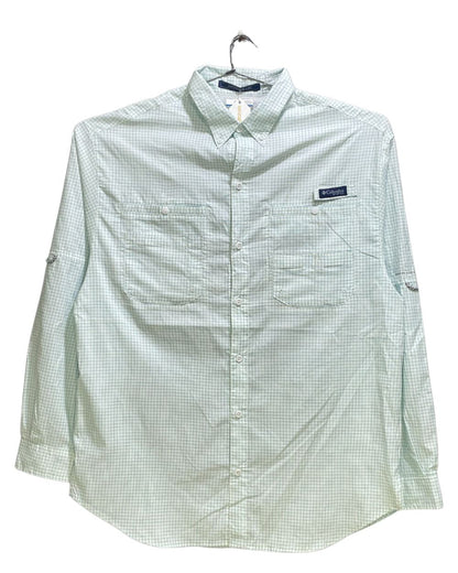 Columbia Green Cotton Net Shirt For Men L - Preloved Labels